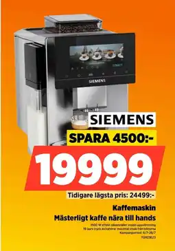 Power Siemens Kaffemaskin Mästerligt kaffe nära till hands erbjuda