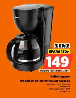 Power Senz Kaffebryggare Dropplåset gör det lättare att använda erbjuda