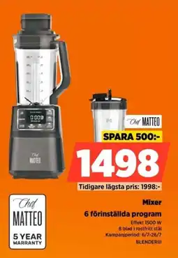 Power Chef Matteo Mixer 6 förinställda program erbjuda