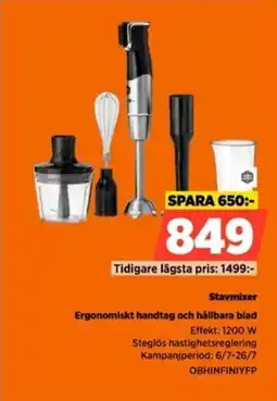 Power Stavmixer Ergonomiskt handtag och hållbara blad erbjuda
