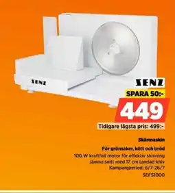 Power Senz Skärmaskin För grönsaker, kött och bröd erbjuda
