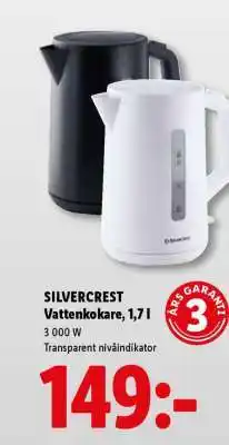 Lidl SILVERCREST Vattenkokare, 1,7 l erbjuda