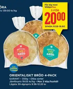 Willys ORIENTALISKT BRÖD 4-PACK erbjuda