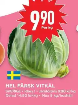 Willys Hel färsk vitkål erbjuda