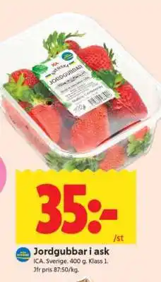 ICA Supermarket Jordgubbar i ask erbjuda