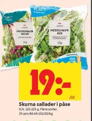 ICA Supermarket Skurna sallader i påse erbjuda