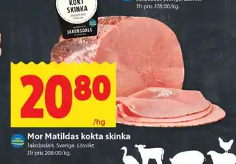 ICA Supermarket Mor Matildas kokta skinka erbjuda