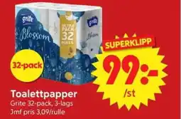 Nya Pulsen Grite Toalettpapper erbjuda