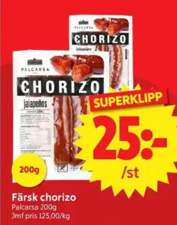 Nya Pulsen Palcarsa Färsk chorizo erbjuda