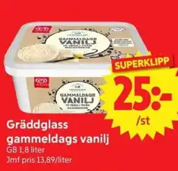 Nya Pulsen GB Gräddglass gammeldags vanilj erbjuda