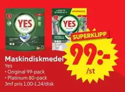 Nya Pulsen YES Maskindiskmedel erbjuda