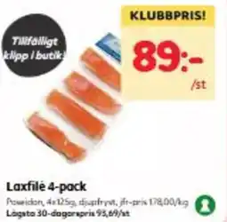 Hemköp Laxfilé 4-pack erbjuda