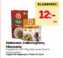 Hemköp Makaroner, Fullkornspasta, Fiberpasta erbjuda