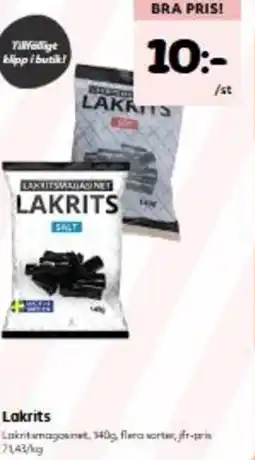 Hemköp Lakrits erbjuda