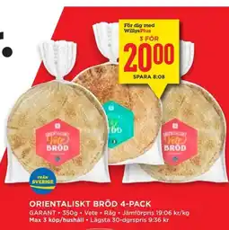 Willys Hemma Garant Orientaliskt bröd 4-pack erbjuda