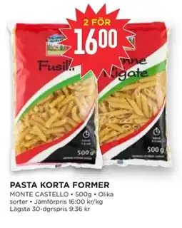 Willys Hemma Monte Castello Pasta korta former erbjuda