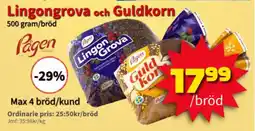 Extra Mjällby Stormarknad Pagen Lingongrova och Guldkorn erbjuda