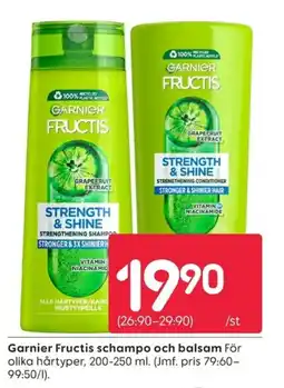 Rusta Garnier Fructis schampo och balsam erbjuda
