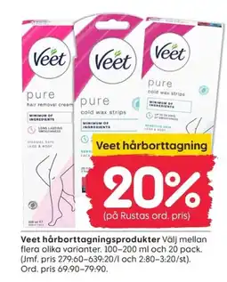 Rusta Veet hårborttagningsprodukter erbjuda