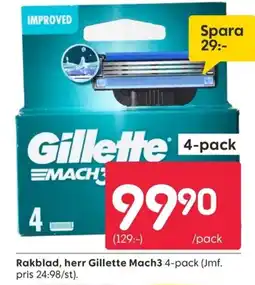 Rusta Rakblad, herr Gillette Mach3 erbjuda