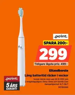 Power Point Eltandborste Lång batteritid räcker i veckor erbjuda