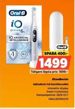 Power Oral-B Eltandborste Inkluderar två borsthuvuden erbjuda