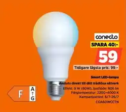 Power Conecto Smart LED-lampa Ansluts direkt till ditt trådlösa nätverk erbjuda