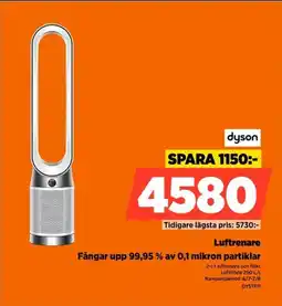 Power Dyson Luftrenare Fångar upp 99,95 % av 0,1 mikron partiklar erbjuda