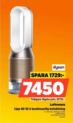 Power Dyson Luftrenare Upp till 36 h kontinuerlig befuktning erbjuda
