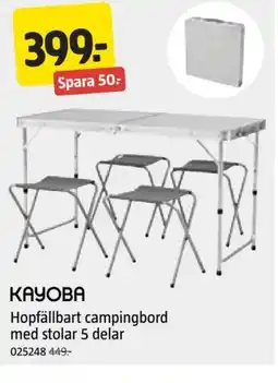 Jula Hopfällbart campingbord med stolar 5 delar erbjuda