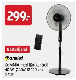 Jula Golvfläkt med fjärrkontroll 40 W Ø40x112-129 cm erbjuda