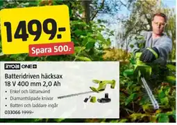 Jula Batteridriven häcksax 18 V 400 mm 2.0 Ah erbjuda
