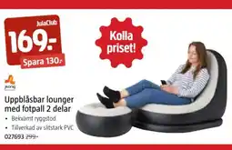 Jula Uppblåsbar lounger med fotpall 2 delar erbjuda