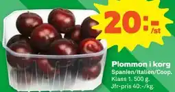 Stora Coop Plommon i korg erbjuda