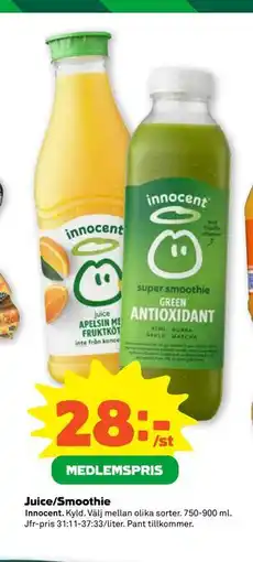 Stora Coop Juice/Smoothie, Medlemspris erbjuda