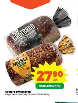 Stora Coop Grötbröd/müslibröd, Medlemspris erbjuda