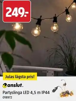 Jula Anslut Partyslinga LED 4,5 m IP44 erbjuda