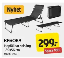 Jula Hopfällbar solsäng 189x56 cm erbjuda