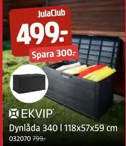 Jula EKVIP Dynlåda 340 l | 118x57x59 cm, Medlemspris erbjuda