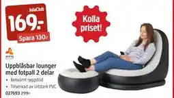 Jula Jilong Uppblåsbar lounger med fotpall 2 delar, Medlemspris erbjuda