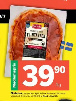 Flintastek, Medlemspris