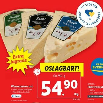 Lidl Wernerssons ost erbjuda