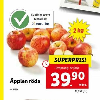 Lidl Äpplen röda erbjuda