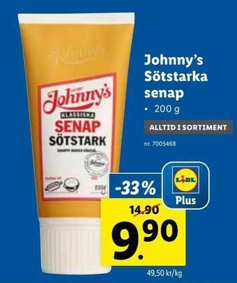 Lidl Johnny's Sötstarka senap erbjuda