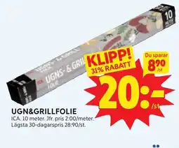Ica Hajen Lagpris Ica Ugn&grillfolie erbjuda