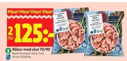 ICA Kvantum Royal Greenland Räkor med skal 70/90 erbjuda