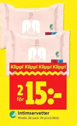 ICA Kvantum Mirelle Intimservetter erbjuda