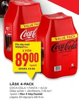 Willys Läsk 4-pack erbjuda
