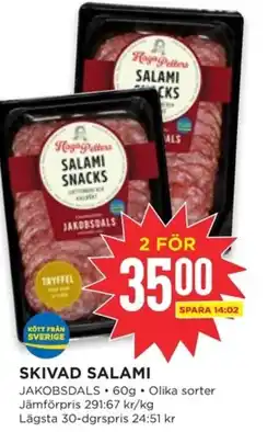 Willys Jakobsdals Skivad salami erbjuda