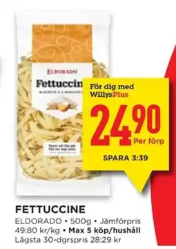 Willys ELDORADO Fettuccine erbjuda